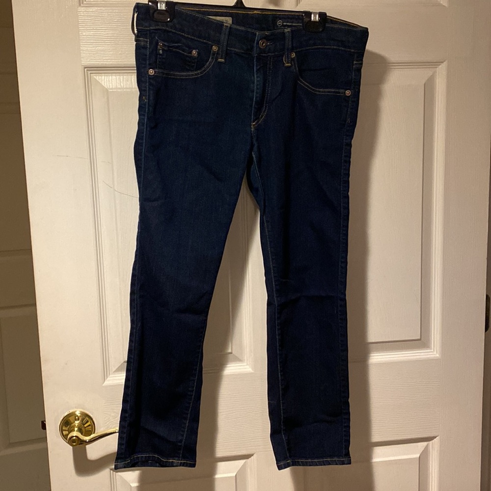 AG Adriano Goldschmied Tomboy Crop Straight Jeans Dark Blue 29 No distressing!